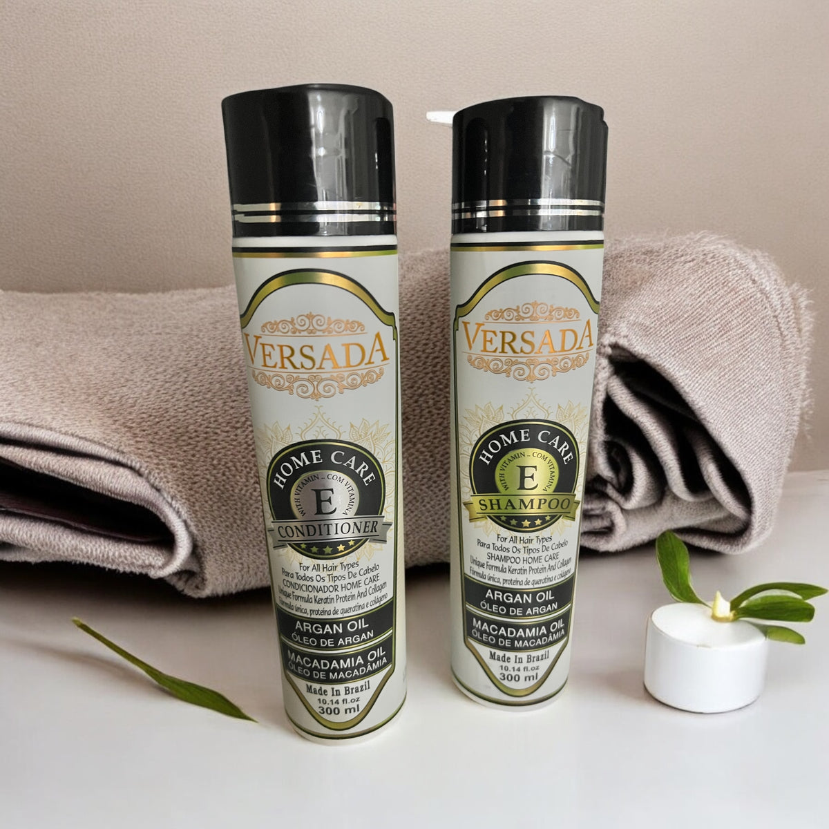 Versada Keratin & Collagen Infused Shampoo & Conditioner Set with Argan Oil & Macadamia Oil - Nourishing Duo for All Hair Types